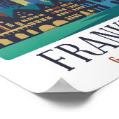 フランクフルトドイツのスカイライン建築 ポスター (角)