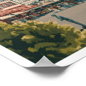 フランクフルトドイツアートヴィンテージトラベルイラストレーション ポスター (角)