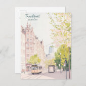 フランクフルトドイツグアッシュアートイラストレーショントラベル ポストカード (正面/裏面)