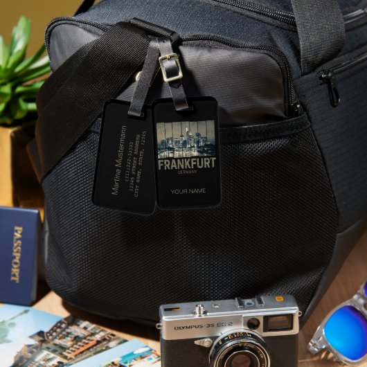 フランクフルトドイツスカイラインレトロヴィンテージ土産 ラゲッジタグ (正面&裏面)