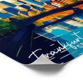 フランクフルトドイツトラベルアートヴィンテージイラストレーション ポスター (角)