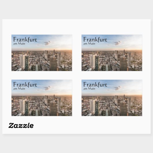 フランクフルトドイツ土産 長方形シール (シート)