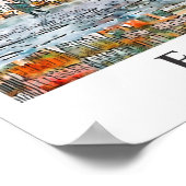 フランクフルトドイツ旅行水の色ハンドドロッド ポスター (角)