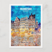 フランクフルトドイツ有名な旅行水の色のスケッチ ポストカード (正面)