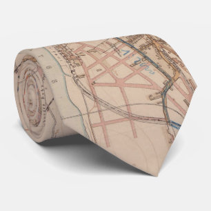 フランクフルトヴィンテージドイツの地図(1880年) ネクタイ