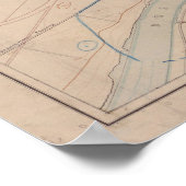 フランクフルトヴィンテージドイツの地図（1880年） ポスター (角)