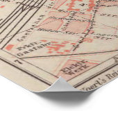 フランクフルトヴィンテージドイツの地図（1900年） ポスター (角)