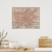 フランクフルトヴィンテージドイツの地図（1900年） ポスター (キッチン)