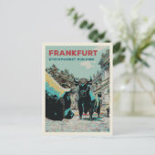 フランクフルト証券取引所象徴彫刻 ポストカード (スタンド正面)