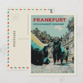 フランクフルト証券取引所象徴彫刻 ポストカード (正面/裏面)