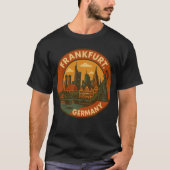 フランクフルト ドイツのスカイライン Tシャツ (正面)