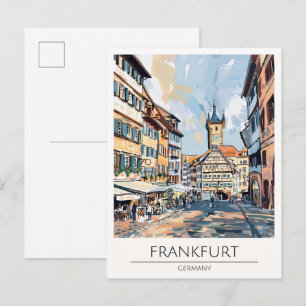 フランクフルト ドイツ アート イラスト 旅行 ポストカード