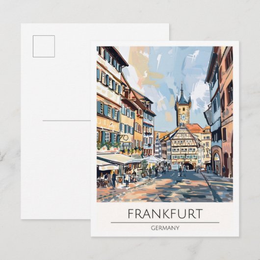 フランクフルト ドイツ アート イラスト 旅行 ポストカード (正面/裏面)