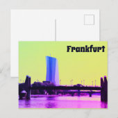 フランクフルト&ピンクスカイの景色 ポストカード (正面/裏面)