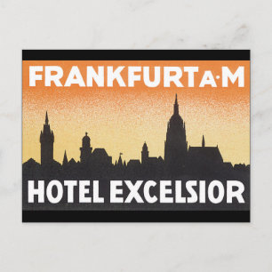 フランクフルトAM_ヴィンテージ旅行ポスターアートワーク ポストカード
