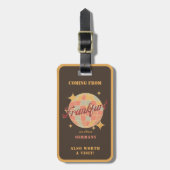 フランクフルトFFMドイツレトロヴィンテージトラベル ラゲッジタグ (正面縦)