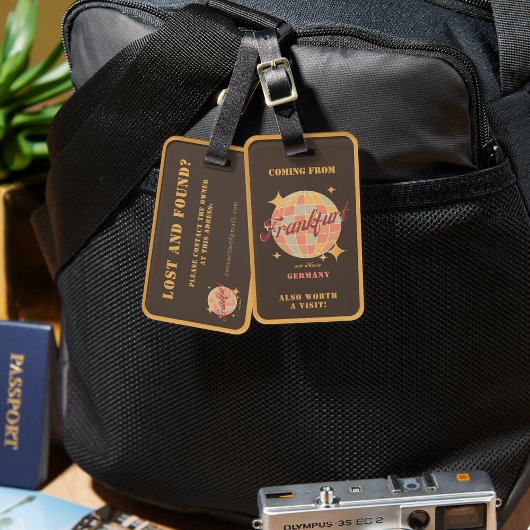 フランクフルトFFMドイツレトロヴィンテージトラベル ラゲッジタグ
