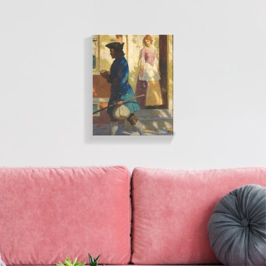 フランクリンのフィラデルフィアへの到着 キャンバスプリント (インサイチュ (リビング))