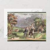 フランクリンの電気実験 ポストカード (正面/裏面)