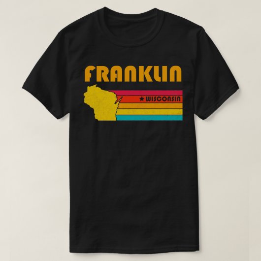 フランクリンウィスコンシンヴィンテージ動揺して土産 Tシャツ (デザイン正面)