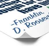 フランクリン・ド・ルーズベルト感動的引用文民主党員 ポスター (角)