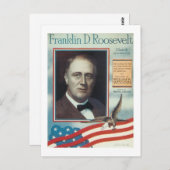フランクリン·D·ルーズベルトヴィンテージソングブックカバー ポストカード (正面/裏面)