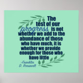 フランクリンD.ルーズベルト感動的進捗引用文 ポスター (正面)