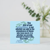 フランクリンD.ルーズベルト感動的進捗引用文 ポストカード (スタンド正面)