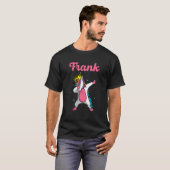 フランク名パーソナライズされた誕生日ダビングユニコーンQ Tシャツ (正面フル)