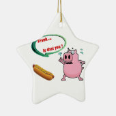 フランク。 それはありますか。 おもしろいなポークBBQの恋人 セラミックオーナメント (右)
