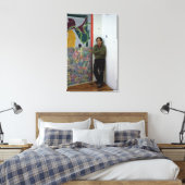 フランク・ステラと彼の作品の一つ キャンバスプリント (インサイチュ (寝室))