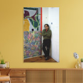 フランク・ステラと彼の作品の一つ キャンバスプリント (インサイチュ (リビング))