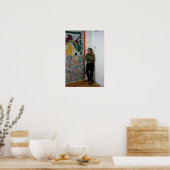 フランク・ステラと彼の作品の一つ ポスター (キッチン)