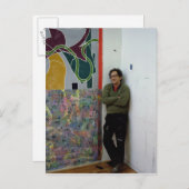 フランク・ステラと彼の作品の一つ ポストカード (正面/裏面)