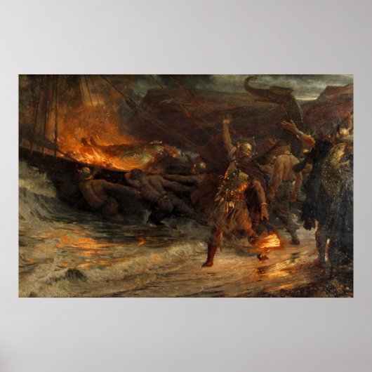 フランク・ディックスィー 1893年のヴァイキングの葬儀 ポスター (正面)