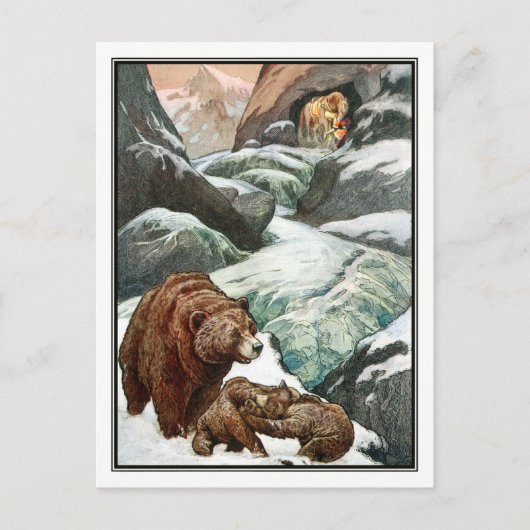 フランクC.パペペ – 山の中のヴィンテージクマ ポストカード (正面)