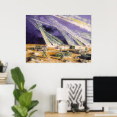 フランクM. Thomasによる鋼雨の砂漠暴風雨 ポスター (ホームオフィス)