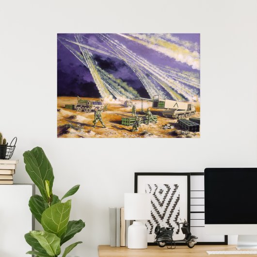 フランクM. Thomasによる鋼雨の砂漠暴風雨 ポスター (ホームオフィス)