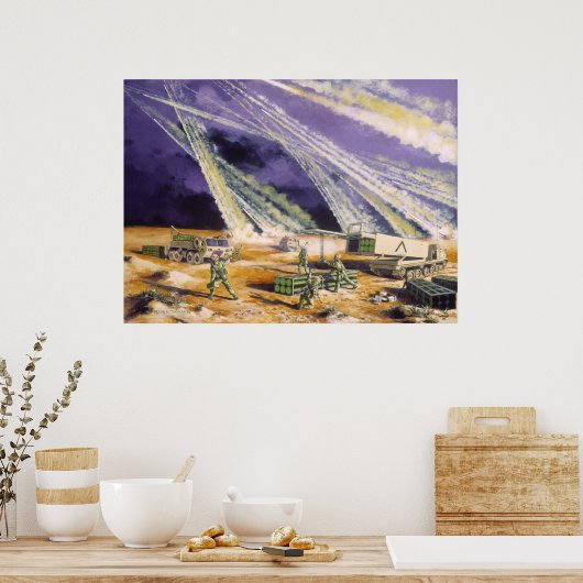 フランクM. Thomasによる鋼雨の砂漠暴風雨 ポスター (キッチン)