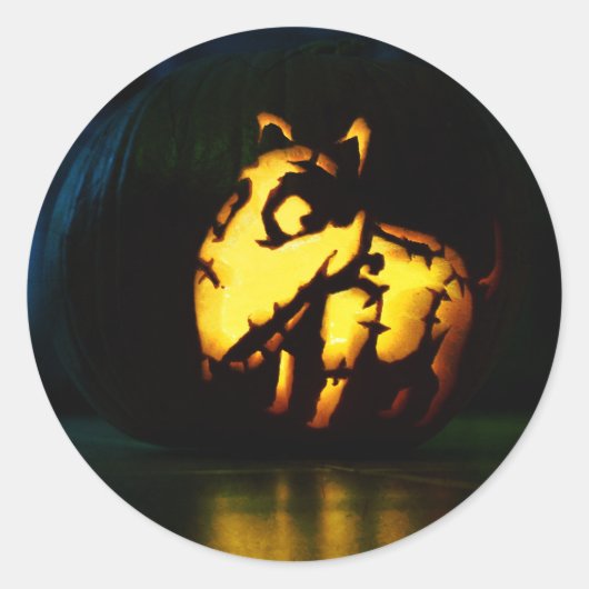 フランケンウェニーのカボチャ ラウンドシール (正面)