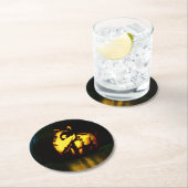 フランケンウェニーのカボチャ ラウンドペーパーコースター (インサイチュ)