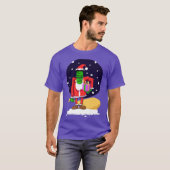 フランケンシュタインおもしろいサンタ着のクリスマス Tシャツ (正面フル)