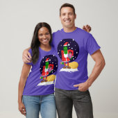 フランケンシュタインおもしろいサンタ着のクリスマス Tシャツ (ユニセックス)
