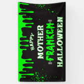 フランケンシュタインおもしろいハッピーマザーフランケンハロウィーン 横断幕 (縦)