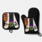 フランケンシュタインおもしろい幽霊パンプキンインビジブルマン 鍋つかみ&鍋敷きセット (正面)