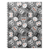 フランケンシュタインと不気味な友達 - 黒、白と ノートブック (正面)