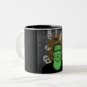 フランケンシュタインと幽霊たち ツートーンマグカップ (正面左)