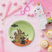 フランケンシュタインのお化け屋敷、ハロウィン ペーパープレート (パーティー)