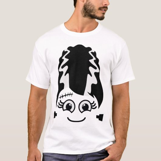 フランケンシュタインのかわいいモンスターハロウィーンコスプレの花嫁 Tシャツ (正面)