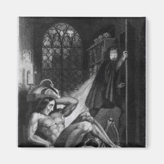 フランケンシュタインのイラストレーション マグネット (正面)